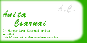 anita csarnai business card